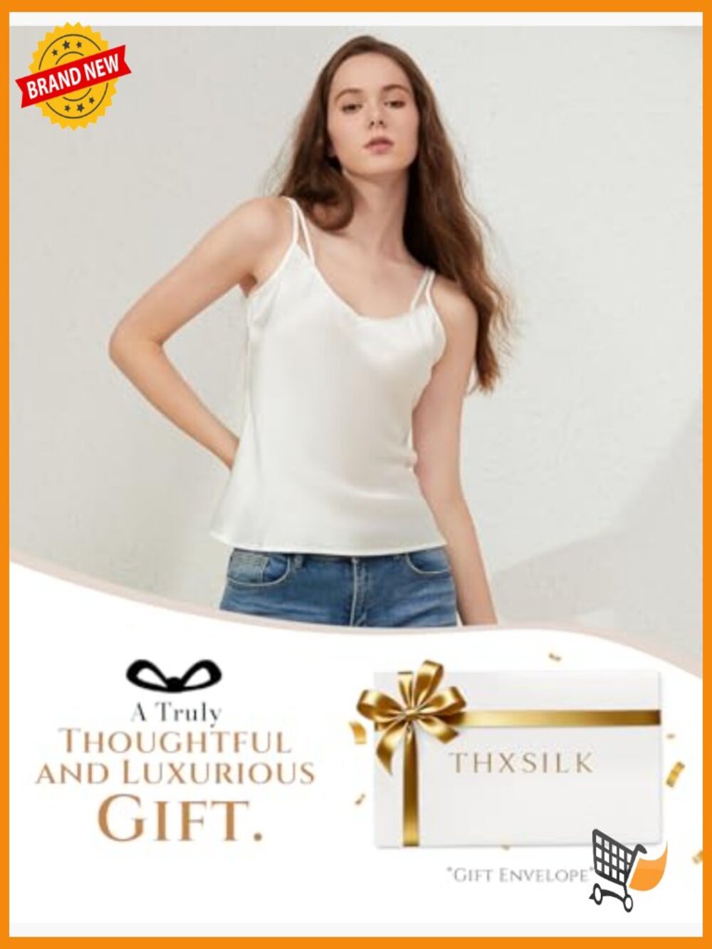 100% Mulberry Silk Cami Tank Top - Versatile Camisole Sleepwear & Daywear - Picture 7 of 7